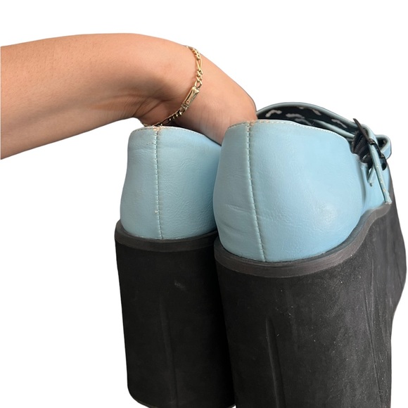 Demonia Kera MaryJane Blue Platform Heels - Picture 8 of 15